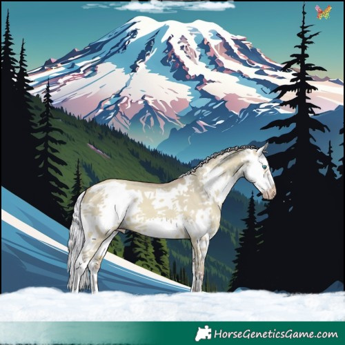 Horse Color:Watercolor White Spotted Silver Sable Champagne Dun Splash Frame 