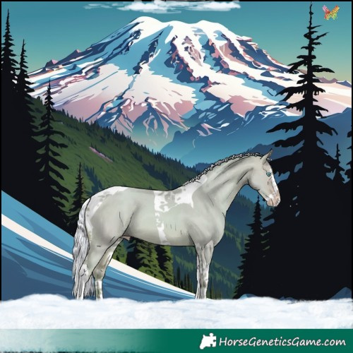 Horse Color:Watercolor Silver Amber Champagne Dun Splash Tobiano 