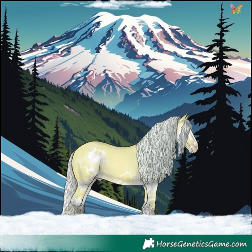 Horse Color:Watercolor White Spotted Silver Amber Cream Champagne Dun Splash 