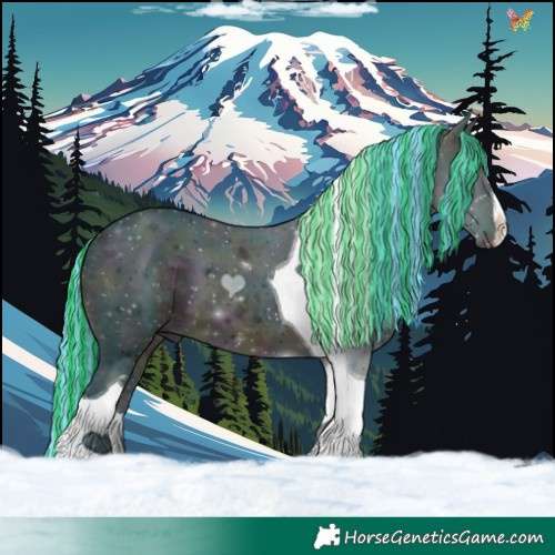 Horse Color:Painted Watercolor White Spotted Midnight Brown Ice Tobiano 