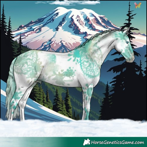 Horse Color:Watercolor White Spotted Brown Dun Splash Tobiano 