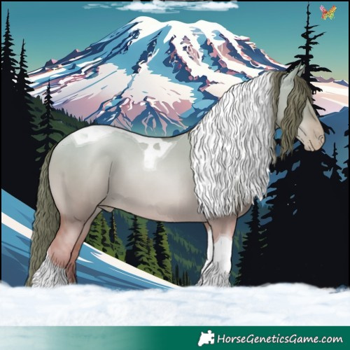 Horse Color:Gold Champagne Pearl Dun Tobiano 