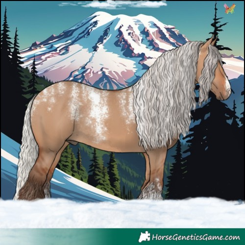 Horse Color:Powder White Silver Bay Dun Rabicano 