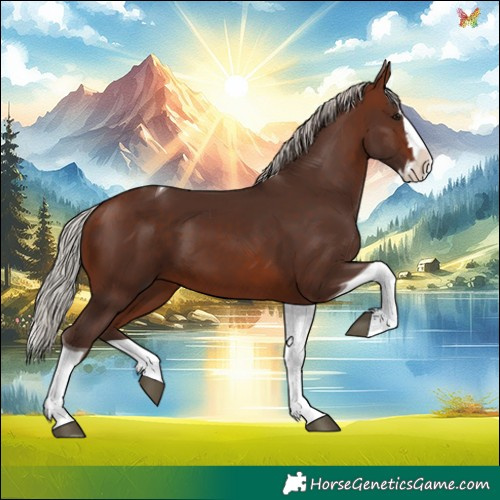 Horse Color:Silver Brown Splash Tobiano 