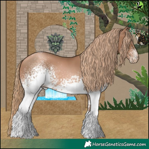 Horse Color:White Spotted Liver Chestnut Pearl Tobiano 