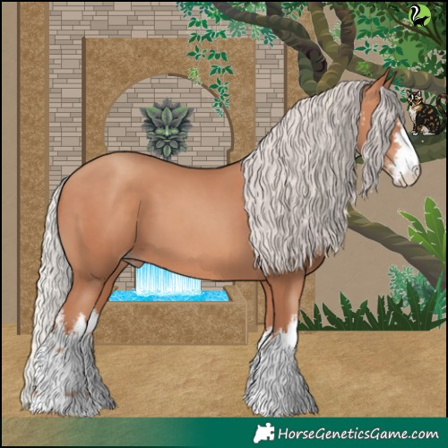 Horse Color:White Spotted Silver Sable Champagne 