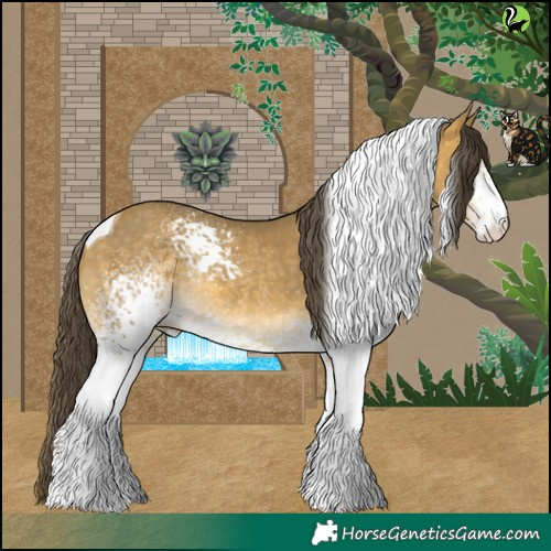 Horse Color:White Spotted Sable Cream Champagne Tobiano 