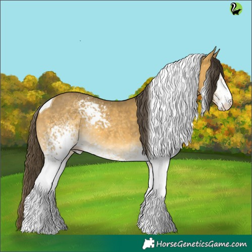 Horse Color:White Spotted Sable Cream Champagne Tobiano 