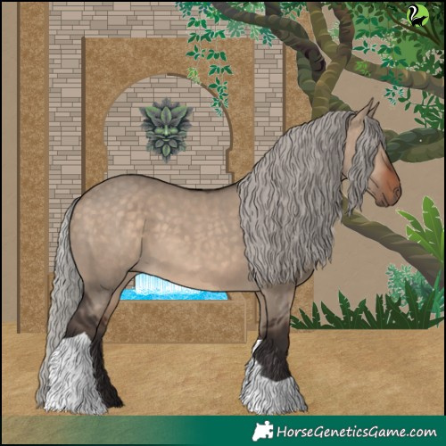 Horse Color:Silver Brown Dun Tobiano 
