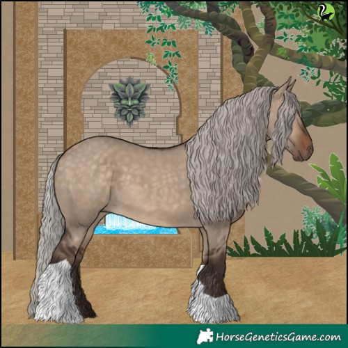 Horse Color:Silver Brown Dun Tobiano 