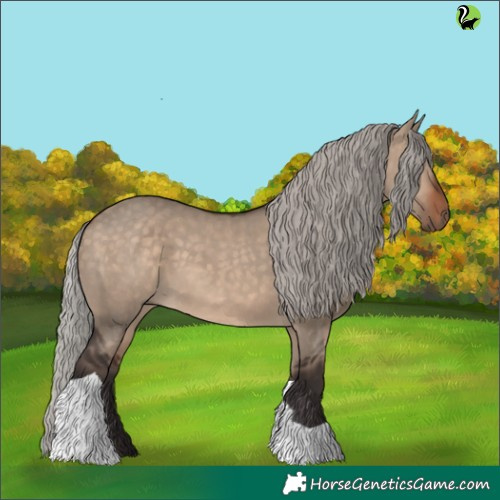 Horse Color:Silver Brown Dun Tobiano 