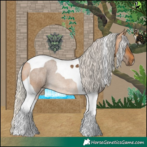 Horse Color:Silver Buckskin Tobiano 