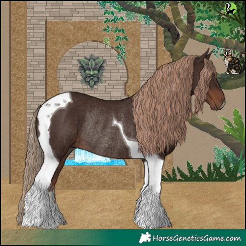 Horse Color:Liver Chestnut Tobiano Rabicano 