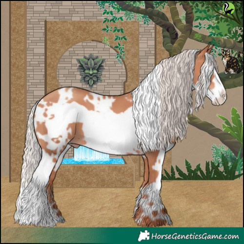 Horse Color:White Spotted Silver Sable Champagne Frame 