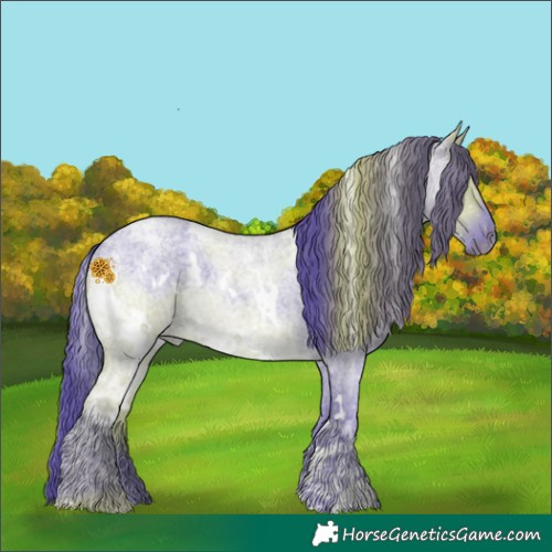 Horse Color:Watercolor White Spotted Blue Ice Roan 