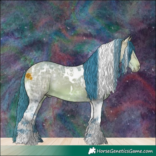 Horse Color:Watercolor White Spotted Bay Ice Tobiano 