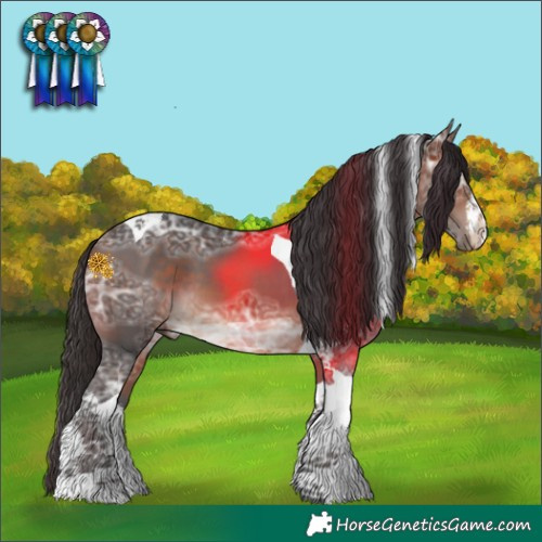 Horse Color:White Spotted Bay Ice Tobiano 