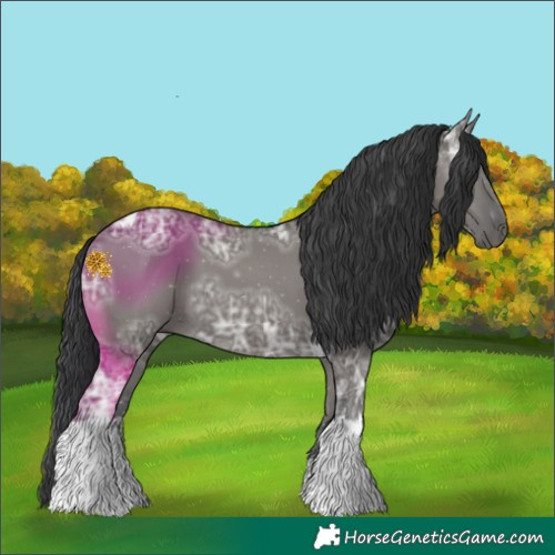 Horse Color:White Spotted Grullo Ice Tobiano 