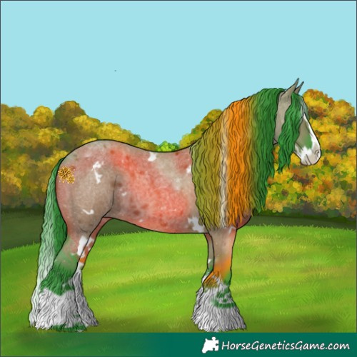 Horse Color:Watercolor White Spotted Grullo Roan Splash 