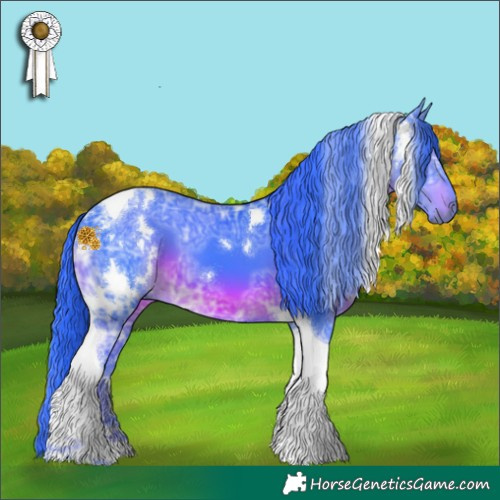 Horse Color:Watercolor White Spotted Black Ice Tobiano 
