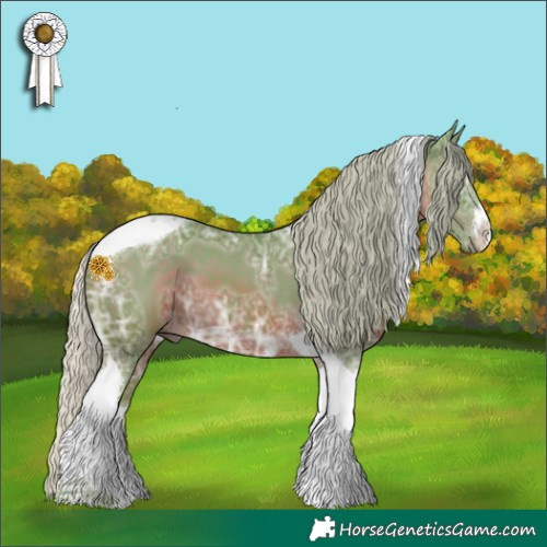 Horse Color:Watercolor White Spotted Silver Black Ice Tobiano 