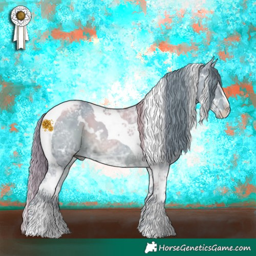 Horse Color:Watercolor White Spotted Black Ice Splash Tobiano 