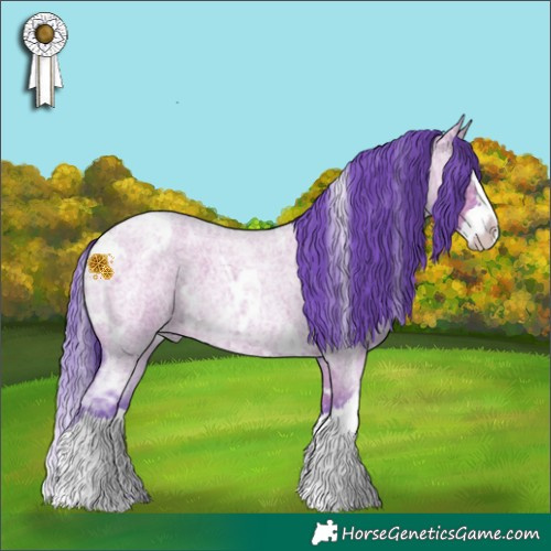 Horse Color:Watercolor White Spotted Grullo Ice Roan Splash 