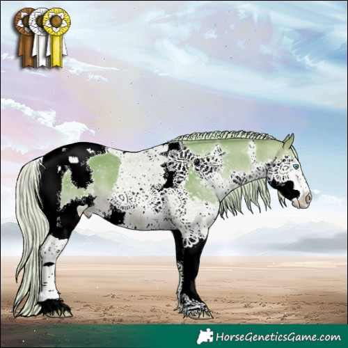 Horse Color:Watercolor Silver Brown Dun Splash Tobiano 