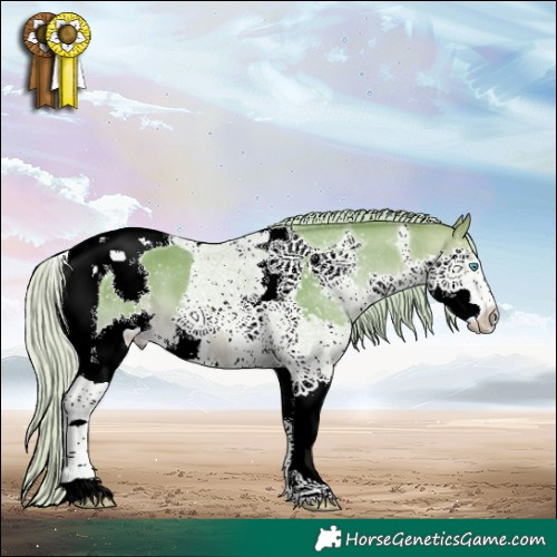 Horse Color:Watercolor Silver Brown Dun Splash Tobiano 