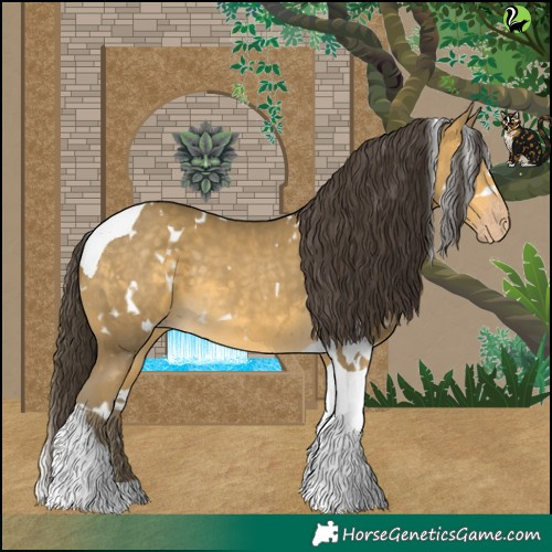 Horse Color:White Spotted Sable Cream Champagne Tobiano 