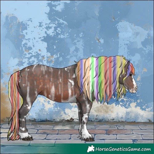 Horse Color:Painted White Spotted Silver Brown Ice Splash Tobiano 