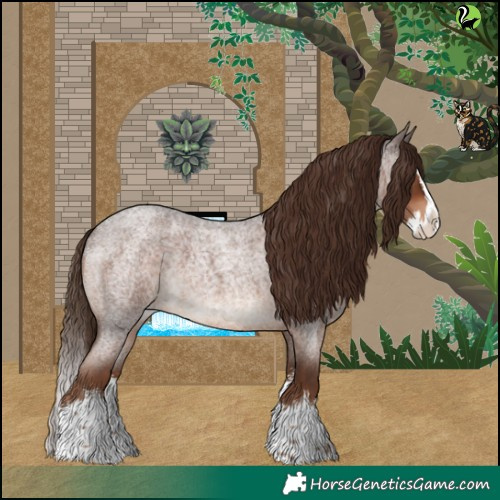 Horse Color:White Spotted Liver Red Roan Splash 