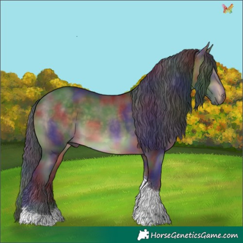 Horse Color:Nacre Brown Dun Tobiano 