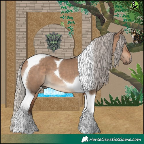Horse Color:Silver Brown Dun Tobiano 