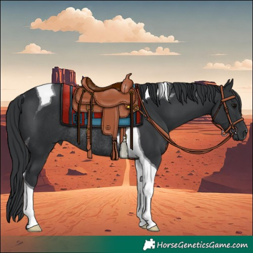 Horse Color:Black Tobiano Rabicano 