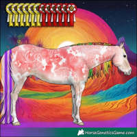 Horse Color:Painted Watercolor White Spotted Silver Blue Onyx Ice