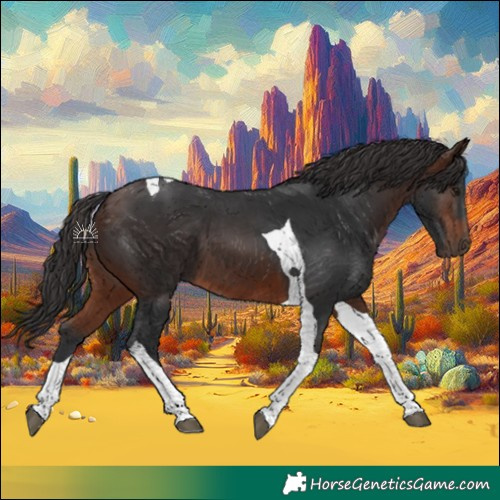 Horse Color:Brown Tobiano 