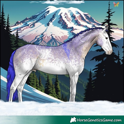 Horse Color:Watercolor White Spotted Brown Ice Dun 