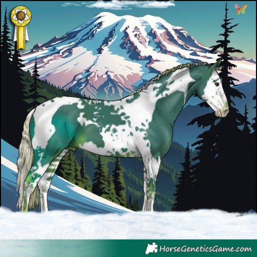 Horse Color:Watercolor Liver Chestnut Splash Tobiano 