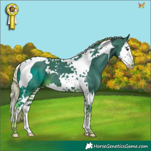 Horse Color:Watercolor Liver Chestnut Splash Tobiano