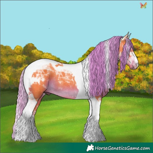 Horse Color:Watercolor Liver Chestnut Tobiano Rabicano 