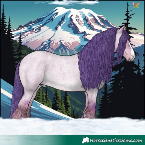 Horse Color:Watercolor Liver Red Dun Roan 