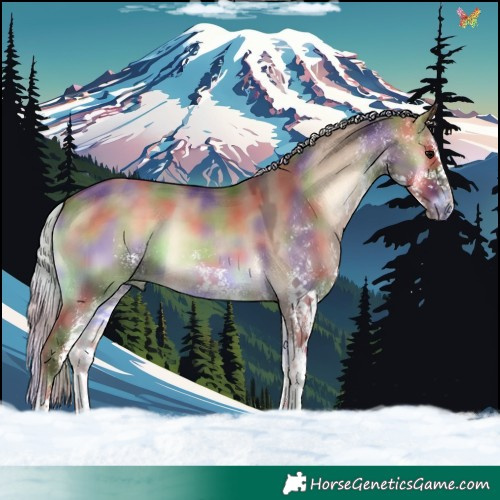 Horse Color:Nacre White Spotted Silver Bay Onyx 