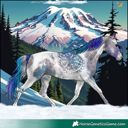 Horse Color:Watercolor Brown Ice Onyx Tobiano 