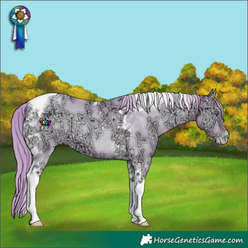 Horse Color:Watercolor Smoky Blue Onyx Chinchilla Ice Pearl Tobiano Brindle 