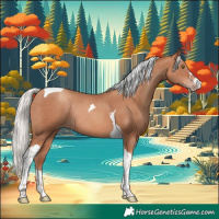 Horse Color:Silver Sable Champagne Tobiano Rabicano