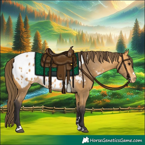 Horse Color:Buckskin Blanket Rabicano 