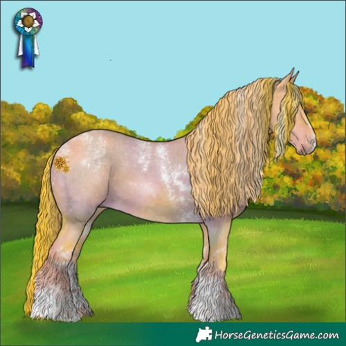 Horse Color:Powder White Watercolor Liver Red Dun Sabino 