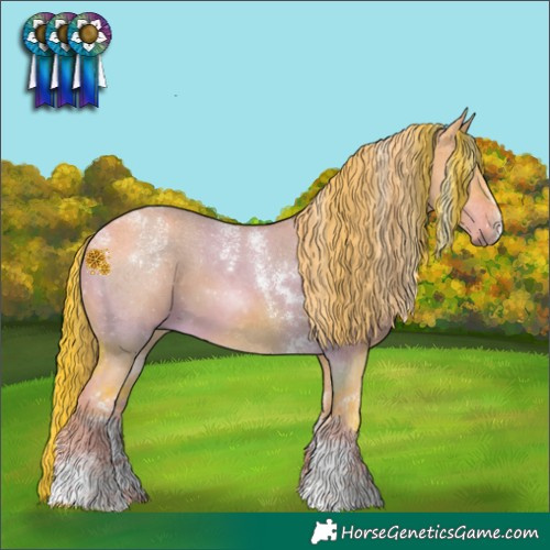 Horse Color:Powder White Watercolor Liver Red Dun Sabino 