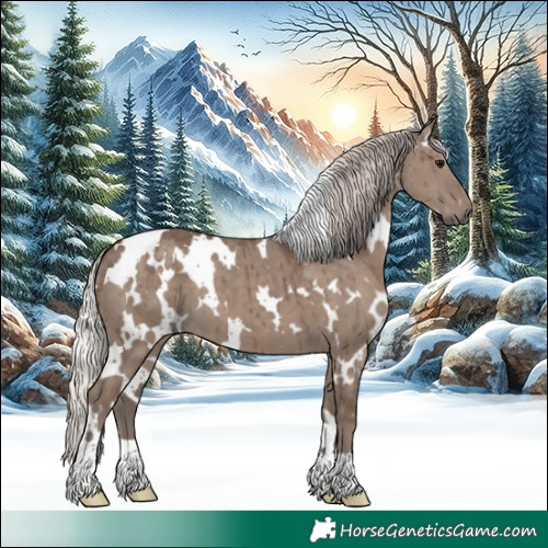 Horse Color:White Spotted Silver Grullo Brindle 